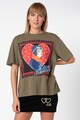 Love Moschino Тениска с щампа и декоративни камъни Жени