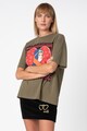 Love Moschino Тениска с щампа и декоративни камъни Жени