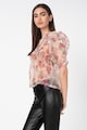 Vero Moda Bluza transparenta cu model floral si maneci bufante Femei