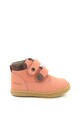 Kickers kids Ghete din piele intoarsa cu inchidere velcro Fete