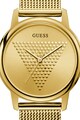 GUESS Ceas analog cu bratara metalica cu model plasa Femei