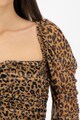 Missguided Bluza cu animal print si aspect drapat Femei