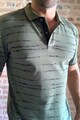 Trendyol Раирана памучна тениска с яка Мъже