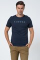 Casual Friday Tricou cu decolteu la baza gatului si imprimeu logo Barbati