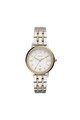 Fossil Ceas quartz bicolor decorat cu cristale Femei