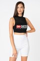 Diesel Top crop cu imprimeu logo contrastant Femei