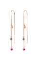 Loisir by Oxette Cercei drop placati cu aur rose de 18K, decorati cu cristale Femei