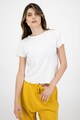 Missguided Tricou cu decolteu rotund cu maneci cu volane Femei