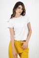 Missguided Tricou cu decolteu rotund cu maneci cu volane Femei