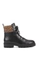 NINE WEST Ghete de piele ecologica cu garnitura cu animal print Wylie Femei