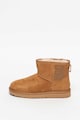 UGG Ghete din piele intoarsa fara inchidere, cu logo cauciucat Classic Mini Femei