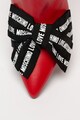 Love Moschino Botine de piele cu varf ascutit si aplicatii funda Femei