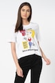 Love Moschino Tricou cu decolteu la baza gatului si imprimeu Femei