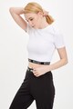 DeFacto Tricou crop cu terminatie elastica Femei