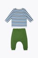 Marks & Spencer Set de bluza cu dungi si pantaloni baggy - 2 piese Fete