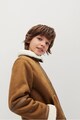 Mango Haina de piele intoarsa ecologica, cu detalii de blana shearling Marcus Baieti