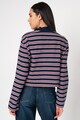 Tommy Jeans Bluza crop din amestec de bumbac organic, cu dungi Femei