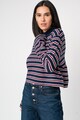 Tommy Jeans Bluza crop din amestec de bumbac organic, cu dungi Femei