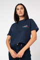 Tommy Jeans Tricou crop din amestec de bumbac organic cu buzunar pe piept Femei