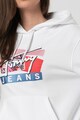 Tommy Jeans Logómintás kapucnis pulóver női
