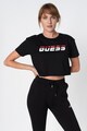 GUESS Tricou crop de casa, cu logo Femei