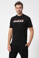 GUESS Tricou de casa cu decolteu la baza gatului si imprimeu logo Barbati