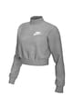 Nike Bluza sport crop cu maneci cazute Essential Fleece Mock Femei
