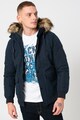 Jack & Jones Geaca bomber cu gluga si garnitura de blana ecologica Sky Barbati