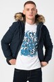 Jack & Jones Geaca bomber cu gluga si garnitura de blana ecologica Sky Barbati