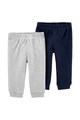 Carter's Set de pantaloni din bumbac organic - 2 perechi, Bleumarin/Gri melange Fete