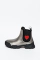 Love Moschino Ghete Chelsea de piele cu aspect metalizat Femei