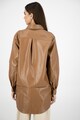 Missguided Camasa lunga de piele ecologica, cu model supradimensionat Femei