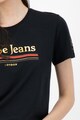 Pepe Jeans London Tricou cu decolteu rotund si logo Lara Femei