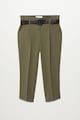 VIOLETA BY MANGO Pantaloni crop conici cu o curea Fast Femei