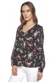 Miss One Bluza cu decolteu in V si imprimeu floral Femei