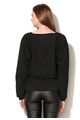 Heart Bluza sport crop neagra cu model in relief Yeats Femei