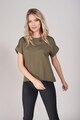 EMA\T Tricou de bumbac cu decolteu la baza gatului si nasturi pe partea din spate Femei