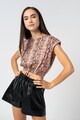 Missguided Kígyóbőr mintás crop felső női