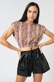 Missguided Kígyóbőr mintás crop felső női