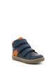 Kickers kids Pantofi sport de piele ecologica cu velcro si detalii perforate Baieti