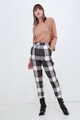 Motivi Pantaloni cu talie inalta si model tartan Femei