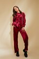 MIAU by Clara Rotescu Set de pantaloni sport si hanorac cu fermoar si aspect catifelat Paris Femei
