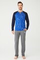 U.S. Polo Assn. Pijama cu model colorblock si maneci raglan Barbati