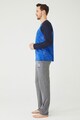 U.S. Polo Assn. Pijama cu model colorblock si maneci raglan Barbati