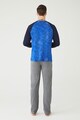 U.S. Polo Assn. Pijama cu model colorblock si maneci raglan Barbati