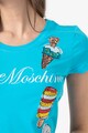 Love Moschino Mintás póló logóval és flitteres rátétekkel női