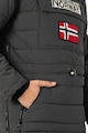 Geographical Norway Geaca cu vatelina si garnitura de blana sintetica, fara inchidere Coconut Barbati