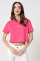 GUESS JEANS Tricou crop cu logo brodat Femei