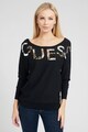 GUESS JEANS Pulover cu decolteu barcuta si logo Femei