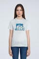 Pepe Jeans London Tricou cu decolteu la baza gatului si logo Femei